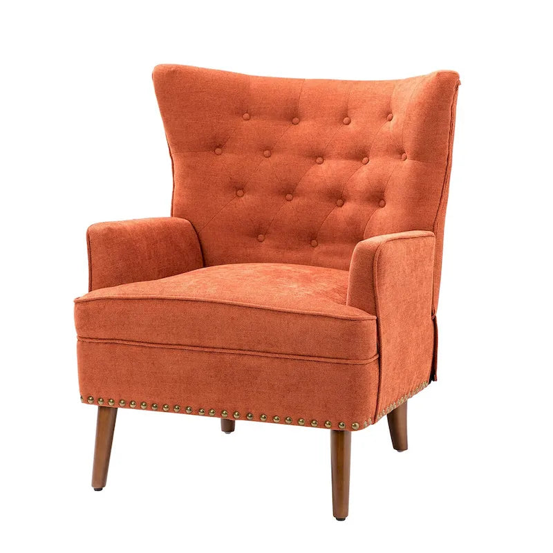 Fauteuil d'appoint Alpheus avec clous décoratifs par HULALA HOME
