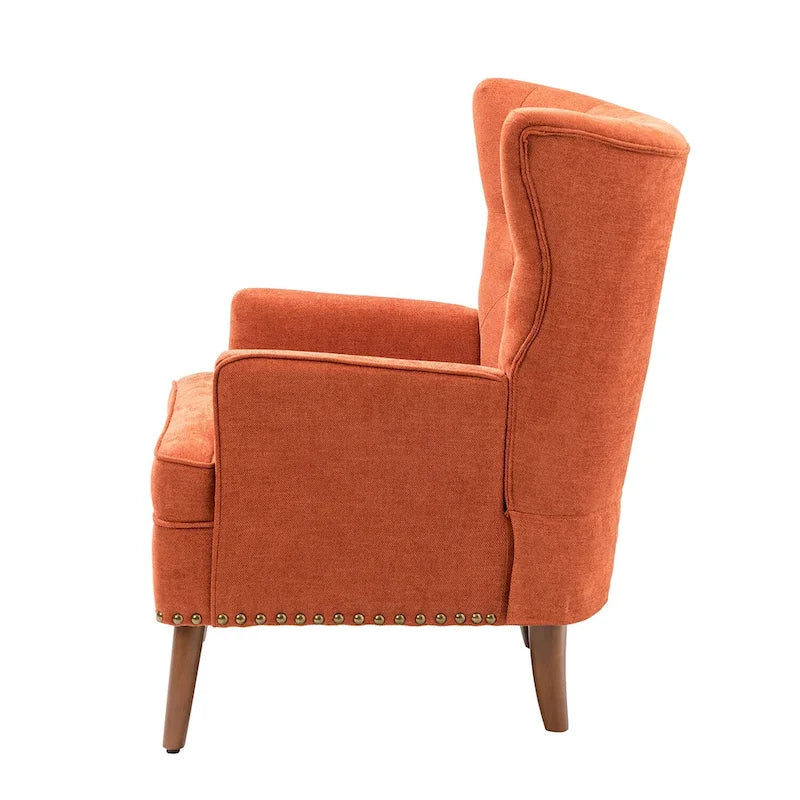 Fauteuil d'appoint Alpheus avec clous décoratifs par HULALA HOME