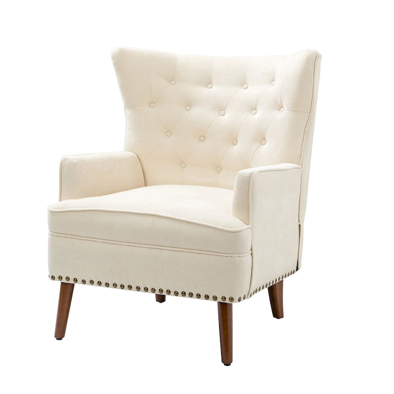 Fauteuil d'appoint Alpheus avec clous décoratifs par HULALA HOME