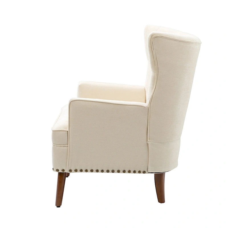 Fauteuil d'appoint Alpheus avec clous décoratifs par HULALA HOME