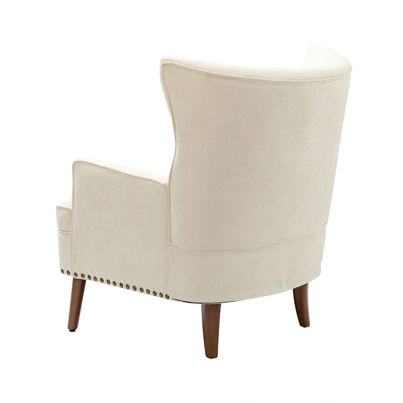 Fauteuil d'appoint Alpheus avec clous décoratifs par HULALA HOME