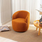 Fauteuil d'appoint pivotant en tissu Teddy, fauteuil club