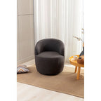 Fauteuil d'appoint pivotant en tissu Teddy, fauteuil club