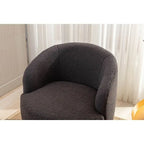 Fauteuil d'appoint pivotant en tissu Teddy, fauteuil club