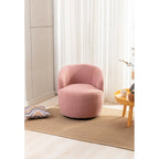 Fauteuil d'appoint pivotant en tissu Teddy, fauteuil club