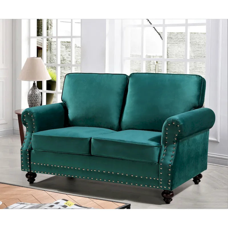 Causeuse Suffield en velours clouté