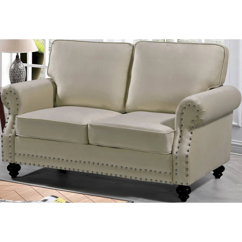 Causeuse Suffield en velours clouté