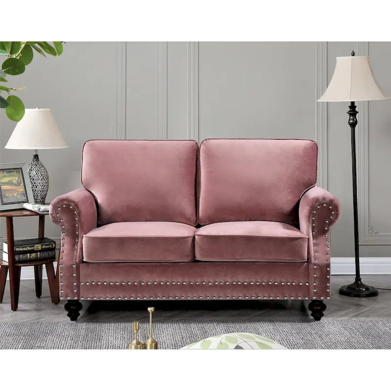 Causeuse Suffield en velours clouté