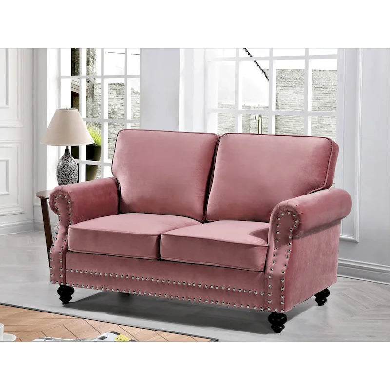 Causeuse Suffield en velours clouté