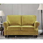 Causeuse Suffield en velours clouté