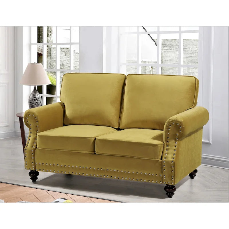 Causeuse Suffield en velours clouté