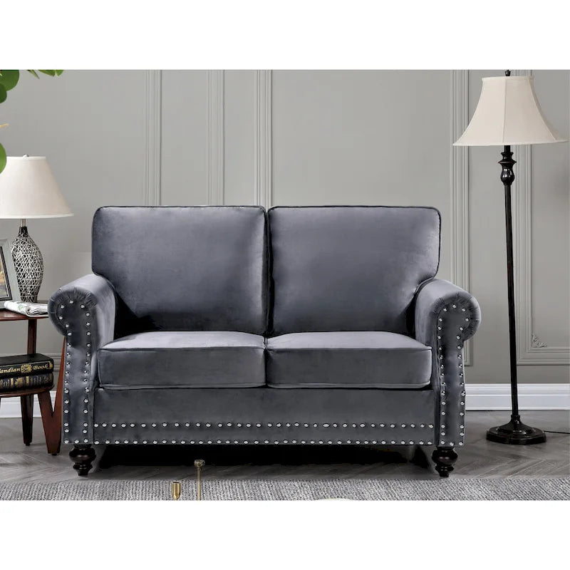 Causeuse Suffield en velours clouté