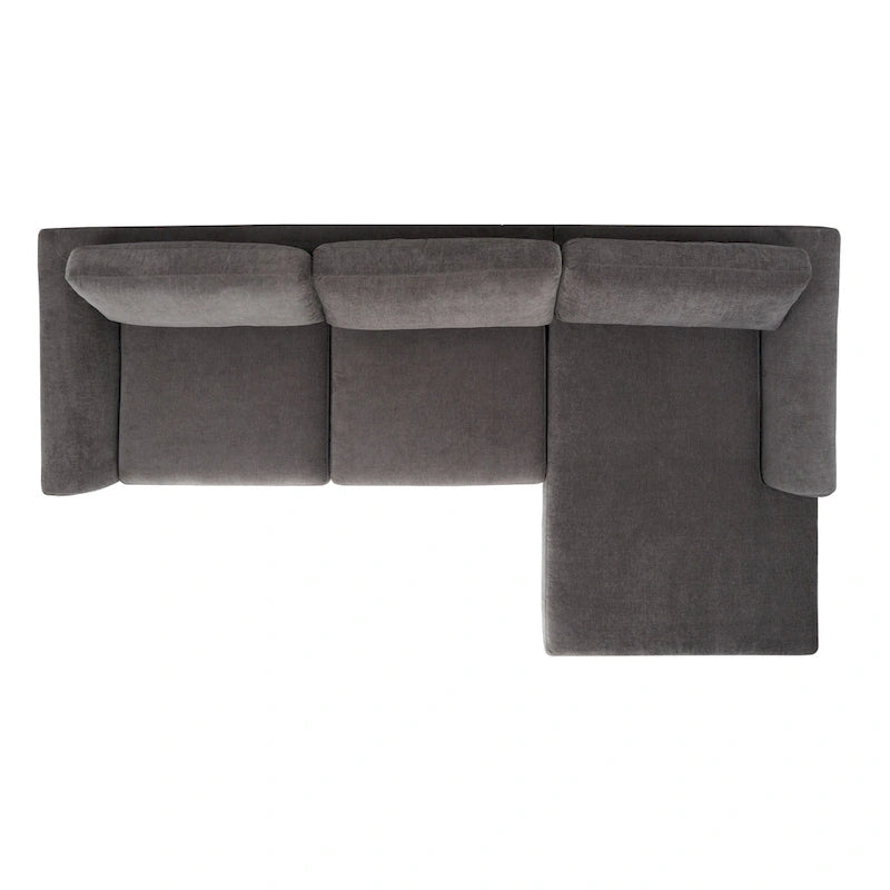 SAFAVIEH Couture Nicholsen Anthracite Grey Velvet Sofa