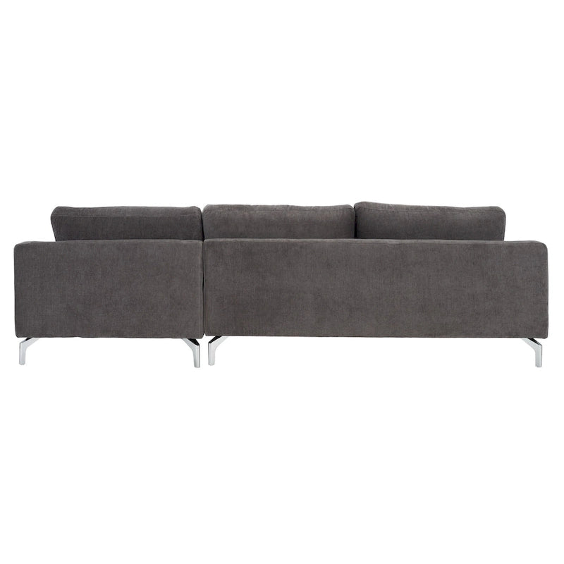 SAFAVIEH Couture Nicholsen Anthracite Grey Velvet Sofa