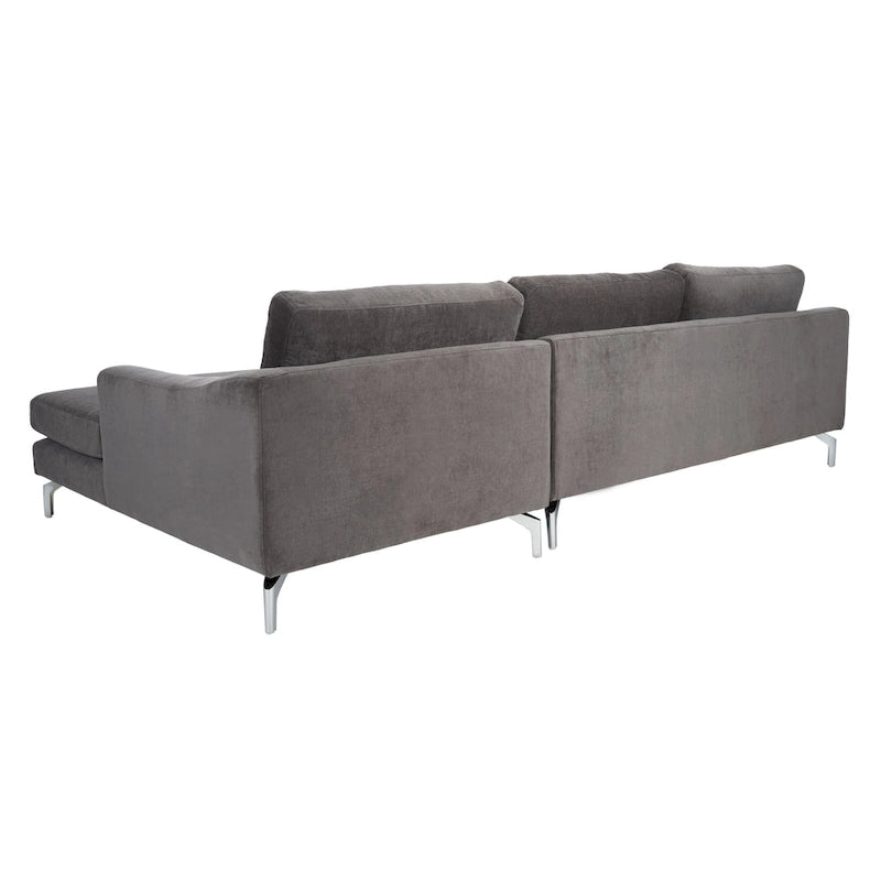 SAFAVIEH Couture Nicholsen Anthracite Grey Velvet Sofa