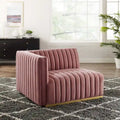 Conjure Channel Tufted Performance Velvet Left-Arm Chair