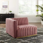 Conjure Channel Tufted Performance Velvet Left-Arm Chair
