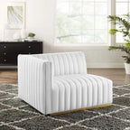 Conjure Channel Tufted Performance Velvet Left-Arm Chair