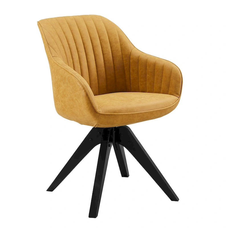 Art Leon Classical Swivel Office Accent Chair with Wood Legs