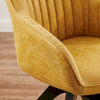 Art Leon Classical Swivel Office Accent Chair with Wood Legs