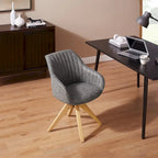 Art Leon Classical Swivel Office Accent Chair with Wood Legs