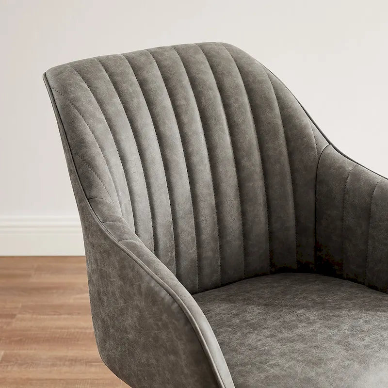 Art Leon Classical Swivel Office Accent Chair with Wood Legs