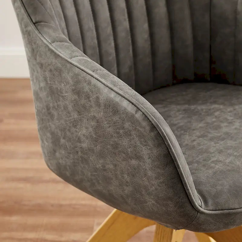 Art Leon Classical Swivel Office Accent Chair with Wood Legs
