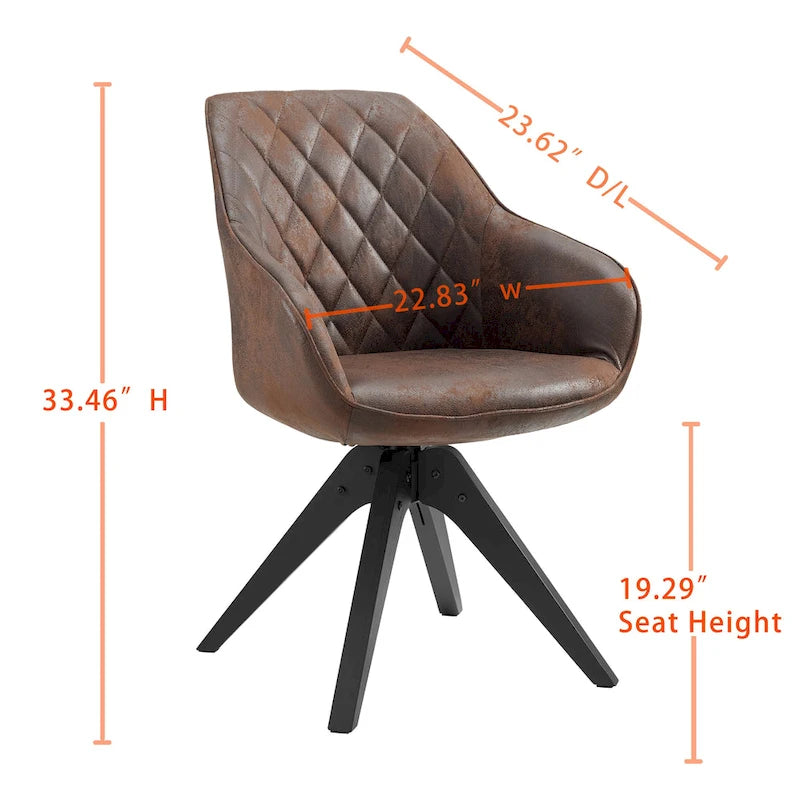 Art Leon Classical Swivel Office Accent Chair with Wood Legs