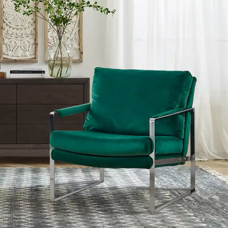 Art Leon Modern PU Leather Upholstered Arm Chair with Steel Frame