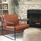 Art Leon Modern PU Leather Upholstered Arm Chair with Steel Frame