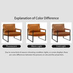 Art Leon Modern PU Leather Upholstered Arm Chair with Steel Frame