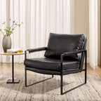 Art Leon Modern PU Leather Upholstered Arm Chair with Steel Frame
