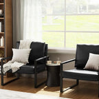 Eureka Modern Vintage Upholstered PU Leather Armchair, Mid Century Accent Chairs with Steel Frame, Leisure Chairs