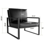 Eureka Modern Vintage Upholstered PU Leather Armchair, Mid Century Accent Chairs with Steel Frame, Leisure Chairs