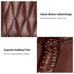 Xaver Traditional Genuine Leather Armchair With Solid Wood Legs by HULALA HOME