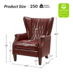Xaver Traditional Genuine Leather Armchair With Solid Wood Legs by HULALA HOME