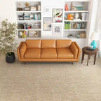 Canapé en cuir Florencia style Mid Century Modern pour salon, couleur fauve