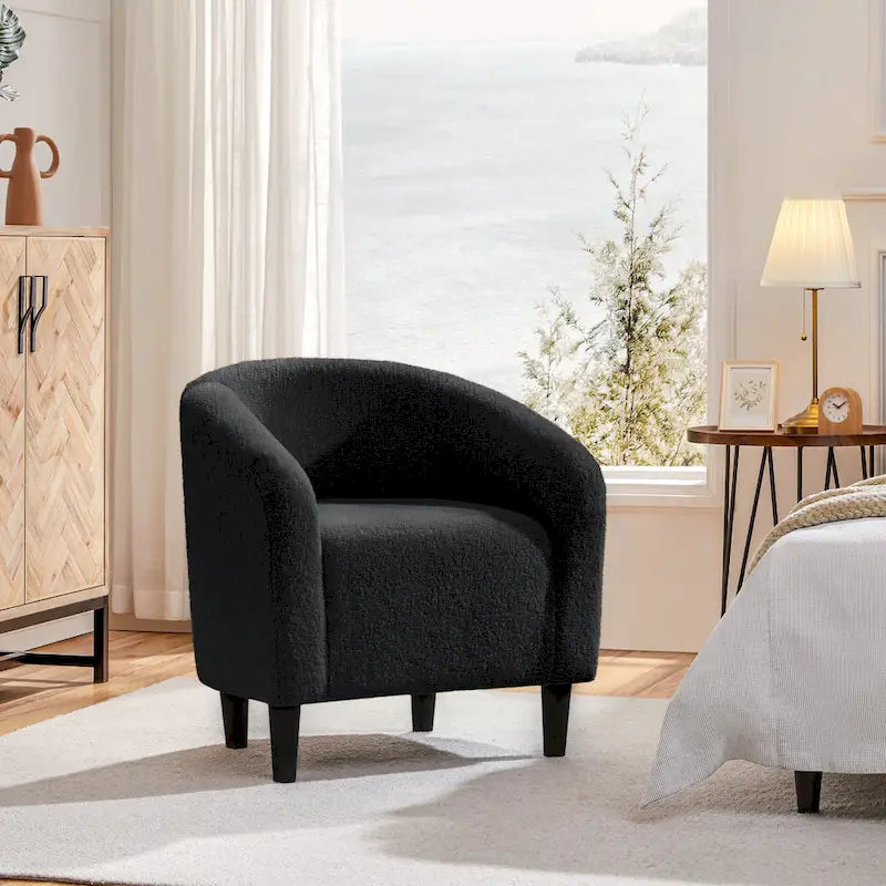 Yaheetech Club Chair Accent Barrel Chair Upholstered Arm Chair