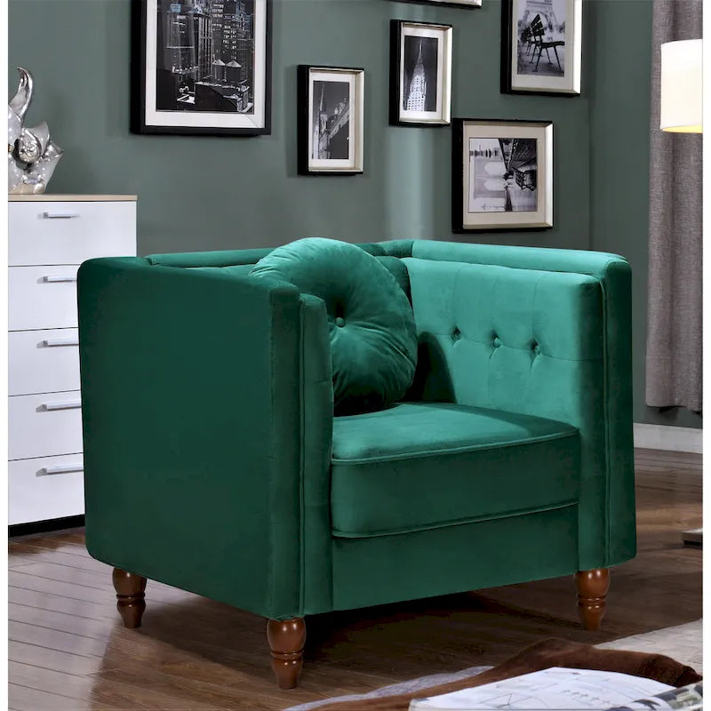 Fauteuil en velours Roberta