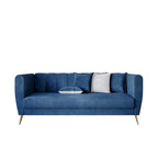 Canapé 3 places à accoudoirs évasés en velours Scarlett avec 4 coussins décoratifs