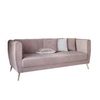 Canapé 3 places à accoudoirs évasés en velours Scarlett avec 4 coussins décoratifs
