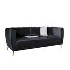 Canapé 3 places à accoudoirs évasés en velours Scarlett avec 4 coussins décoratifs