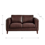 Hydeline Maui Top Grain Leather Sofa and Loveseat Set With Feather, Memory Foam and Springs