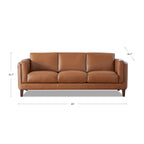Hydeline Maui Top Grain Leather Sofa and Loveseat Set With Feather, Memory Foam and Springs