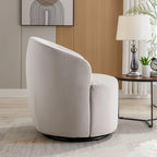 Velvet Swivel Accent Armchair Barrel Chair With Powder Coating Ring