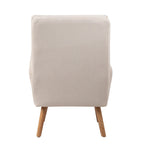 Accent Chair with Ottoman Set, Fabric Armchair with Wood Legs and Adjustable Backrest , Mid Century Modern Comfy Lounge Chair