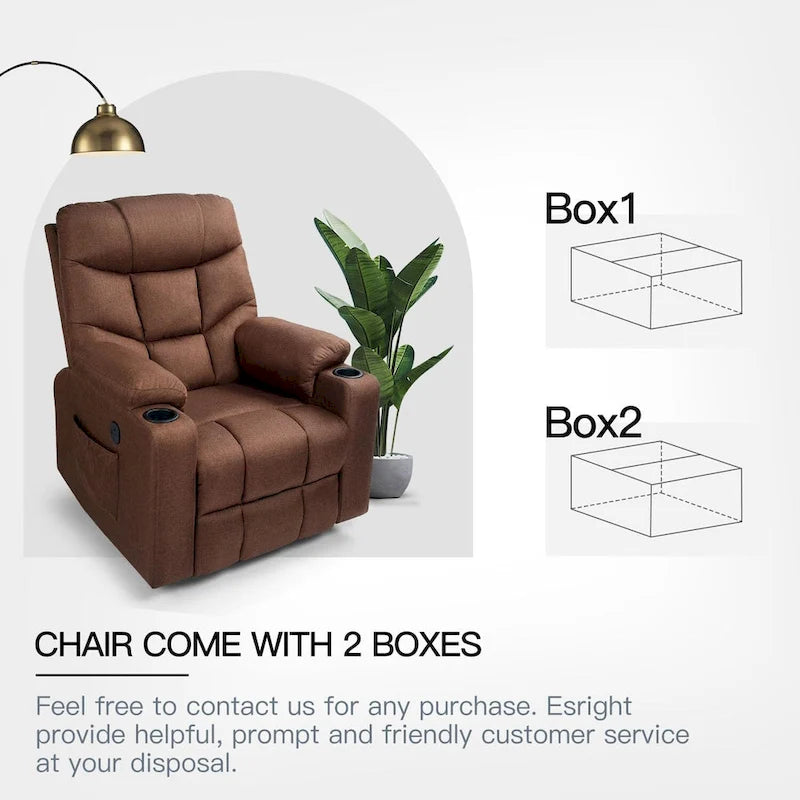 AECOJOY Power Lift Recliner for Elderly w/ Massage & USB charging port