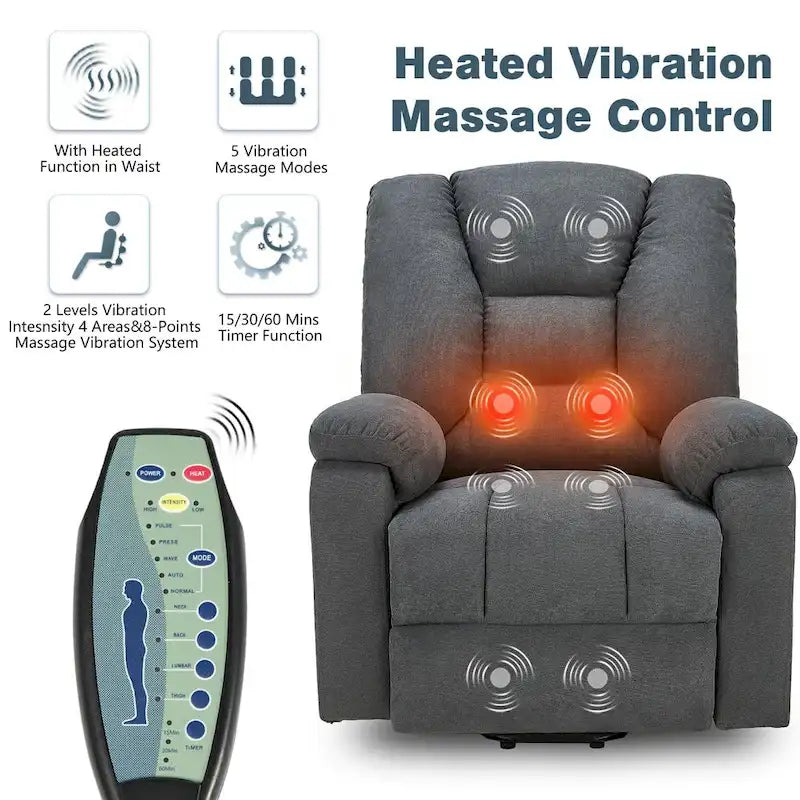 AECOJOY Power Lift Recliner for Elderly w/ Massage & USB charging port