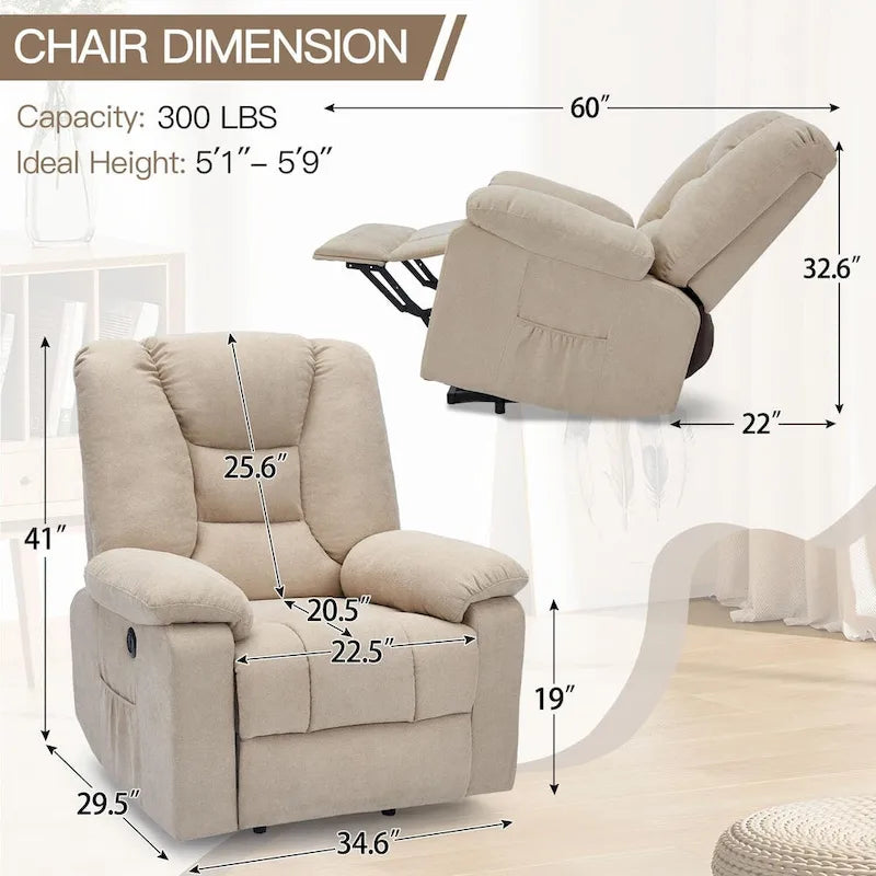 AECOJOY Power Lift Recliner for Elderly w/ Massage & USB charging port