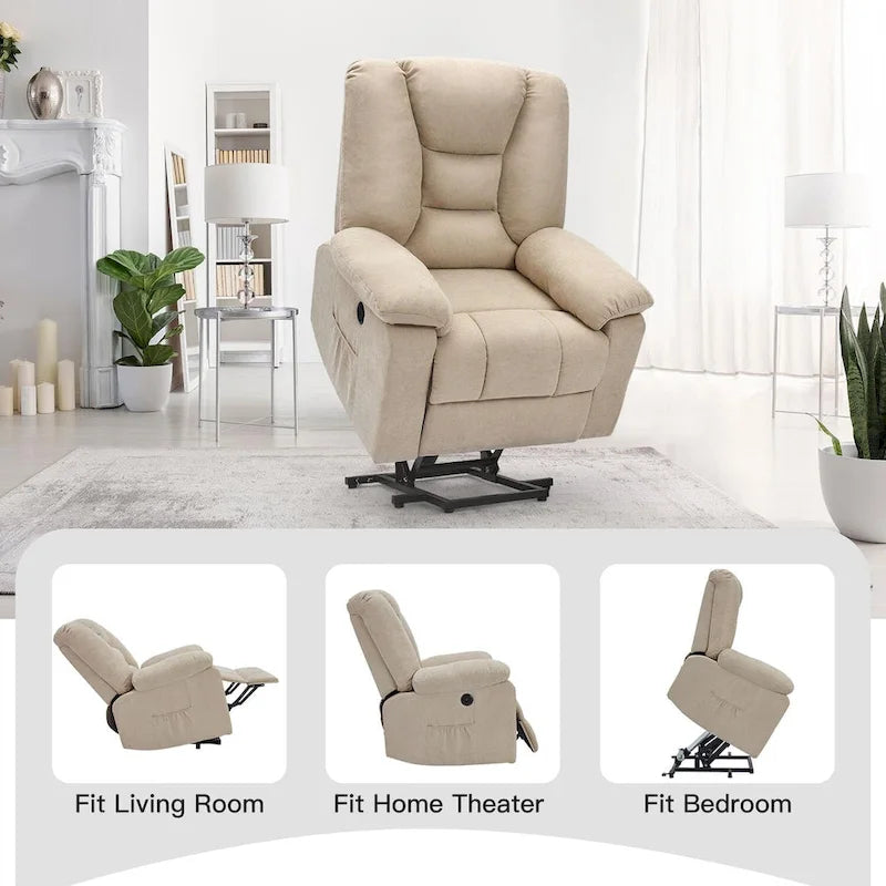AECOJOY Power Lift Recliner for Elderly w/ Massage & USB charging port